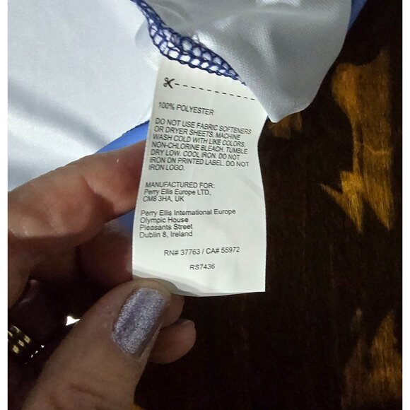 PGA Tour Mens XL Pro Series Blue Performance Polo Shirt Soft Golf Fade Geo Print - Picture 8 of 10